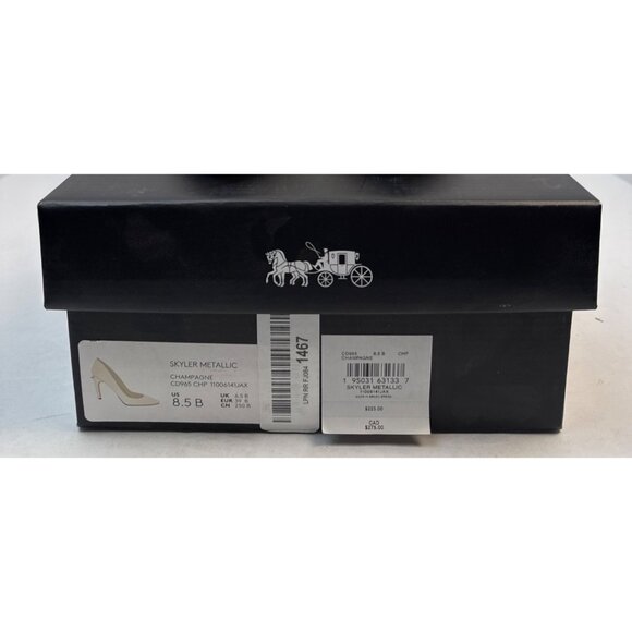 COACH Skyler Metallic Champagne Leather Stiletto Women's Size 8.5 - Picture 11 of 12
